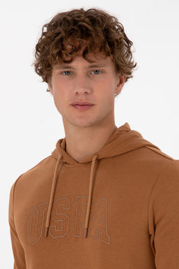 Erkek Regular Fit Kap__onlu Camel Basic Sweatshirt Sepette S_rpriz _ndirim