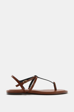 SANDALIA PLANA PIEL / Marr?n - Zara фото 4