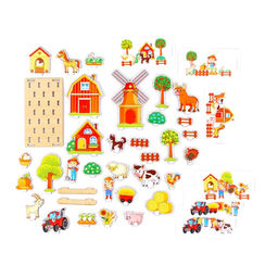 Настольная игра WoodLand Toys «Панорама. Ферма», 32 детали