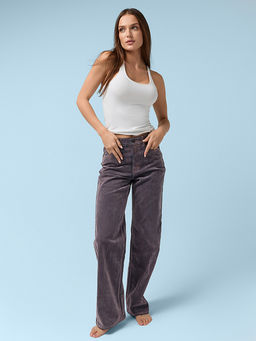 Джинсы женские wide leg пыльно-розовые