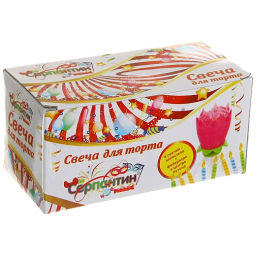 Цена за 5 шт. Свеча для торта раскрывающийся цветок "Салют" (8 свечей), Розовый