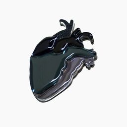 Брошь Сердце\Heart brooch,Black Вид товара - Orgalica фото 2