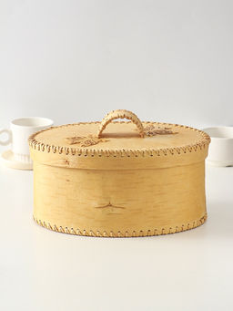 Хлебница с ручкой "Бабочки", 30х18х19 см, береста