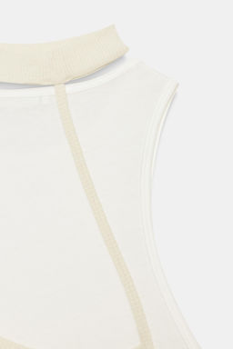 CAMISETA CHOKER EFECTO DOBLE / Crudo / Beige - Zara фото 5