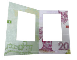 Альбом для 5 бонн номиналом от 5 до 1000 куна 1993 года Хорватия (пробные,неразрезанный лист (б/у)