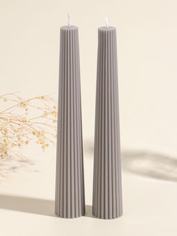 Набор свечей, 3.5х23 см, 2 шт "Башня" серый асфальт 4х9,5х25 см