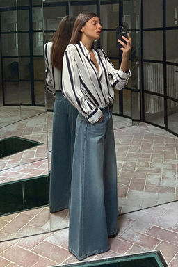 Z1975 LOW-RISE PALAZZO JEANS - Zara фото 2