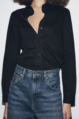ZW COLLECTION SLIM DENIM SHIRT - Zara фото 4