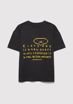 Bask?l? Antrasit Tisort - Mavi фото 4