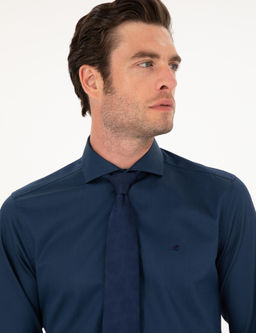 Lacivert Slim Fit Pamuk Klasik G_mlek