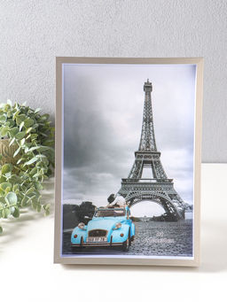 Фоторамка пластик формат А4 "Ламберто" серебро с белым 31х21,8х3,5 см