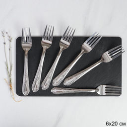 Вилка столовая 6 штук Серебро Элегия / MJ-93 /уп 100/ серебро 12