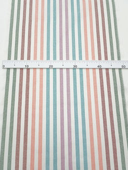 Холст полотенечный Бордовые/лососевые/мятные полосы, ш.0.5м, лен-30%, хл-70%, 140гр/м.кв - Купава фото 2