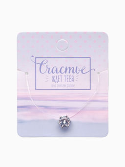 Кулон На леске, цвет белый в серебре, 30 см