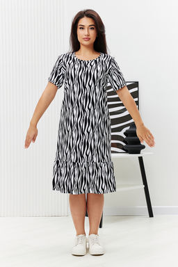 Платье Натали 83704 с воланом хлопок разноцветная фото 2