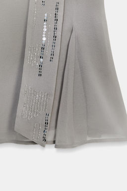 ASYMMETRIC SEQUINNED GEORGETTE TOP - Zara фото 5