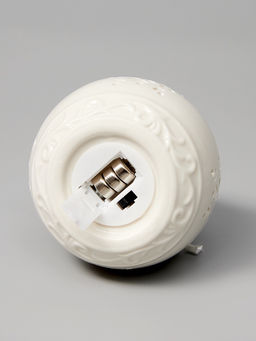 Ёлочный шар с подсветкой Снежинка, 108.88.8 см, 1 LED, от батареек LR443, керамика, свечение тёплое белое - Luazon lighting фото 4