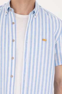 Мужская синяя рубашка с коротким рукавом - U.s. polo assn фото 8