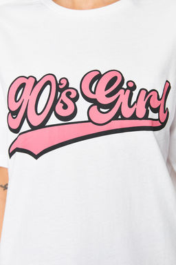 TRENDYOLMILLA Lacivert Bask?l? Oversize/Genis Kal?p Dik Yaka Orme T-Shirt TWOSS23TS00373  фото 7