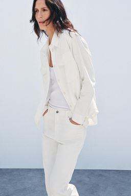 ZW COLLECTION CROPPED STRAIGHT HIGH-WAIST JEANS - Zara фото 4