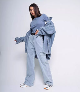 Джинсы #КТ7501, голубой