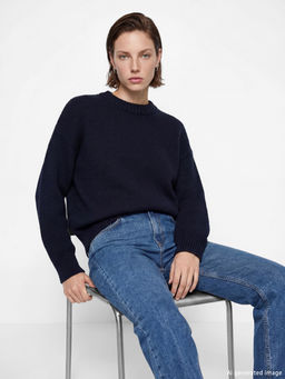 Bisiklet Yaka Oversize Kad?n Triko Kazak