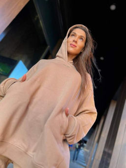 Костюм женский оверсайз с джогерами, мокко, единый размер - Knitka wear фото 6