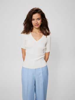 Джемпер с отложным воротником 321.070289/Молочный - Seven senses фото 9