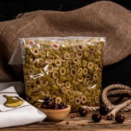 Оливки зеленые Халкидики (КОЛЕЧКИ) EVROS, Греция, вакуум, 1кг