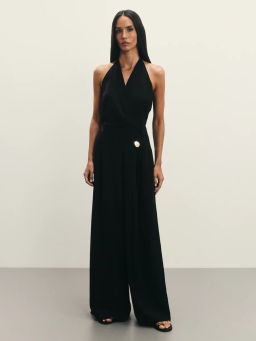 Комбинезон из тенселя и льна с открытой спиной / Zarina  фото 5