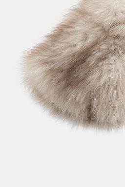 SHORT FAUX FUR MITTENS - Zara фото 5