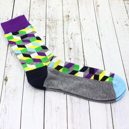 Носки р.40-45 Bricks 3D Фиолетово серые - Krumpy фото 2