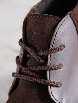 Ботинки 305.927br.Вакса коричневая+корич замша/байка