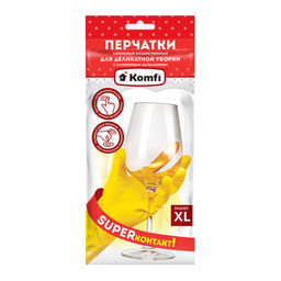 Перчатки латексные хоз. с х/б напылением "Для деликатной уборки" XL