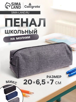 Пенал школьный на молнии Calligrata «Джинс», МИКС