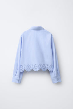 SCHIFFLI EMBROIDERY HEM SHIRT - Zara фото 10