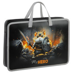 Папка на молнии с ручками А4 ArtSpace "Hamster hero" ширина 70мм (ПТЛ-14Л70006) пластик