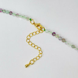 Колье из Флюорита с подвеской из Аметиста 38 см +