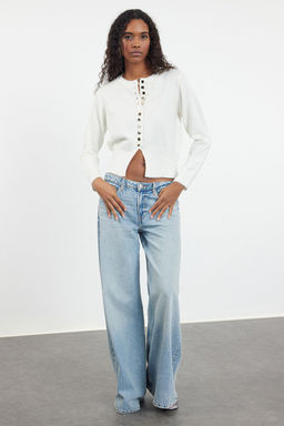 TRENDYOLMILLA Koyu Gri Basic Dugmeli Ceket Gorunumlu Triko H?rka TWOAW25HI00164  фото 8