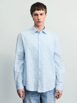 Рубашка в полоску из жатой ткани / Zarina  фото 3