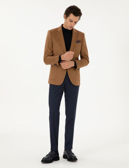 Тканевые брюки узкого кроя темно-синего цвета - Cacharel фото 3