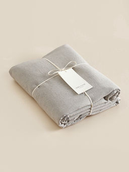 Простыня на резинке 1.5-спальная SL Home Linen collection, 140200+30 см, серая, полулён - Sima-land home фото 5