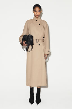 GABARDINA DE TWILL DE LANA CRUZADA