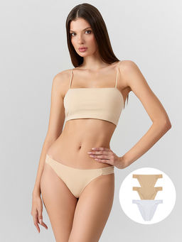 Трусы женские бесшовные в наборе, 3 шт