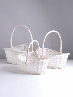 Набор корзин плетёных 3 шт., 44×32×13×38/38×27×15×11.5×33/32×22×13×10×28 см