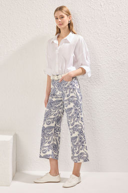 Cok Renkli Etnik Desenli Normal Bel Culotte Jeans TWOSS25JE00247 - Trendyolmilla фото 2