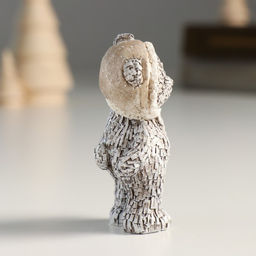 Фигурка полистоун Мишка в шапке; колпаке, стоит, серый, 4?3?7 см, МИКС