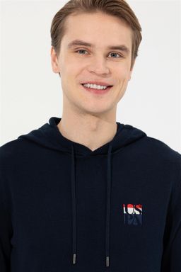 U. S. Polo Assn Мужской темно-синий трикотажный свитер с капюшоном - U.s. polo assn фото 3