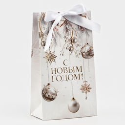 Цена за 2 шт. Пакет подарочный новогодний с лентой Волшебный Новый год, 13?23?7 см - Дарите счастье фото 2