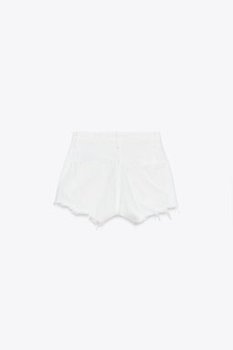 HIGH-WAIST CURVED DENIM SHORTS - Zara фото 7